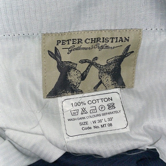 Peter Christian Navy Blue Pleated County Corduroy Pants 36”W 33”L - Picture 4 of 7